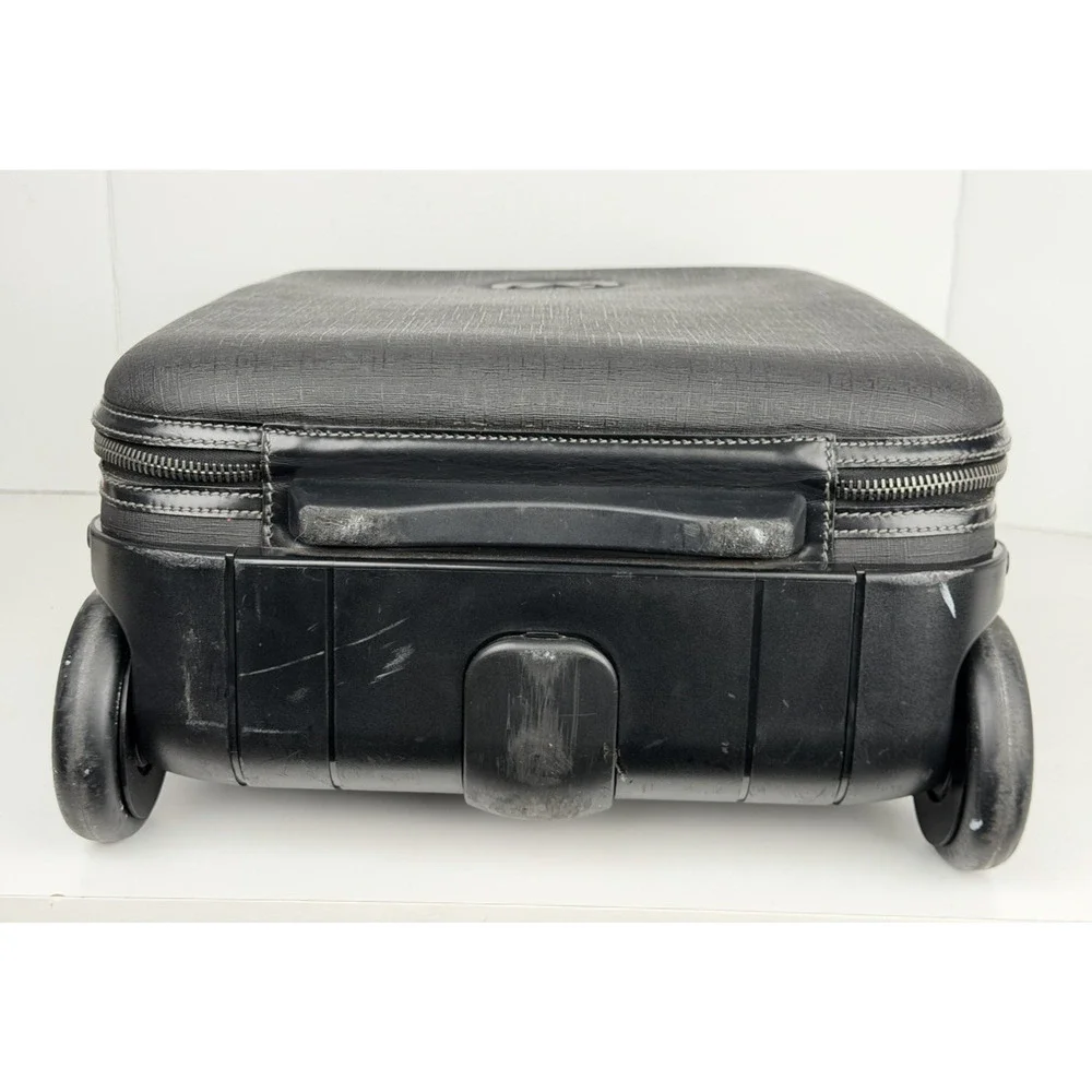 Gucci Interlocking G Hard Shell Rolling Carry-On Suitcase in Black